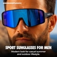 thumbnail image 2 of GRINDERPUNCH Polarized Sports Sunglasses Men Women Cycling Mountain Biking Baseball Hiking Softball Ski Running Glasses - Blue, 2 of 9