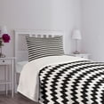 thumbnail image 3 of Ambesonne Chevron Quilted Bedspread Set 2 Pcs, Zigzags Black and White, Twin Size, Black White, 3 of 5