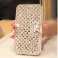 thumbnail image 3 of Compatible with iPhone 14 Women's Wallet Protective Case Cute Shiny Luxury Shiny bow Crystal Diamond Rhinobit Wallet Clamshell Holder Protect full bod, 3 of 4