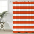 thumbnail image 5 of Orange and Shower Curtain, 60" x 72", White Stripes Waterproof Bathroom Curtain Washable Shower Curtain Set with 12 Hooks, 5 of 6