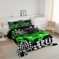 thumbnail image 3 of Erosebridal Cool Racing Car Comforter Sets Twin Size, Checkered Comforters & Duvets, Speed Sports Decor, Reversible 2-Piece, 3 of 7
