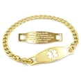 thumbnail image 1 of MedicEngraved Yellow Gold Stainless Steel Custom Medical Alert Bracelet - 5mm Curb Link, 1 of 7