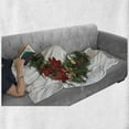thumbnail image 6 of Christmas Soft Flannel Fleece Throw Blanket, Floral Wreath Cultural Design Poinsettia Blossoms Holly Pine Cone and Branches, Cozy Plush for Indoor and Outdoor Use, 70" x 90", Multicolor, by Ambesonne, 6 of 6