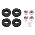 thumbnail image 2 of RC Wheel Rim, 1.0 Beadlock Wheel Rim with Tires 6 Holes Aluminum Alloy RC Beadlock Wheel Hub for 1/24 RC Crawler Car, 2 of 7