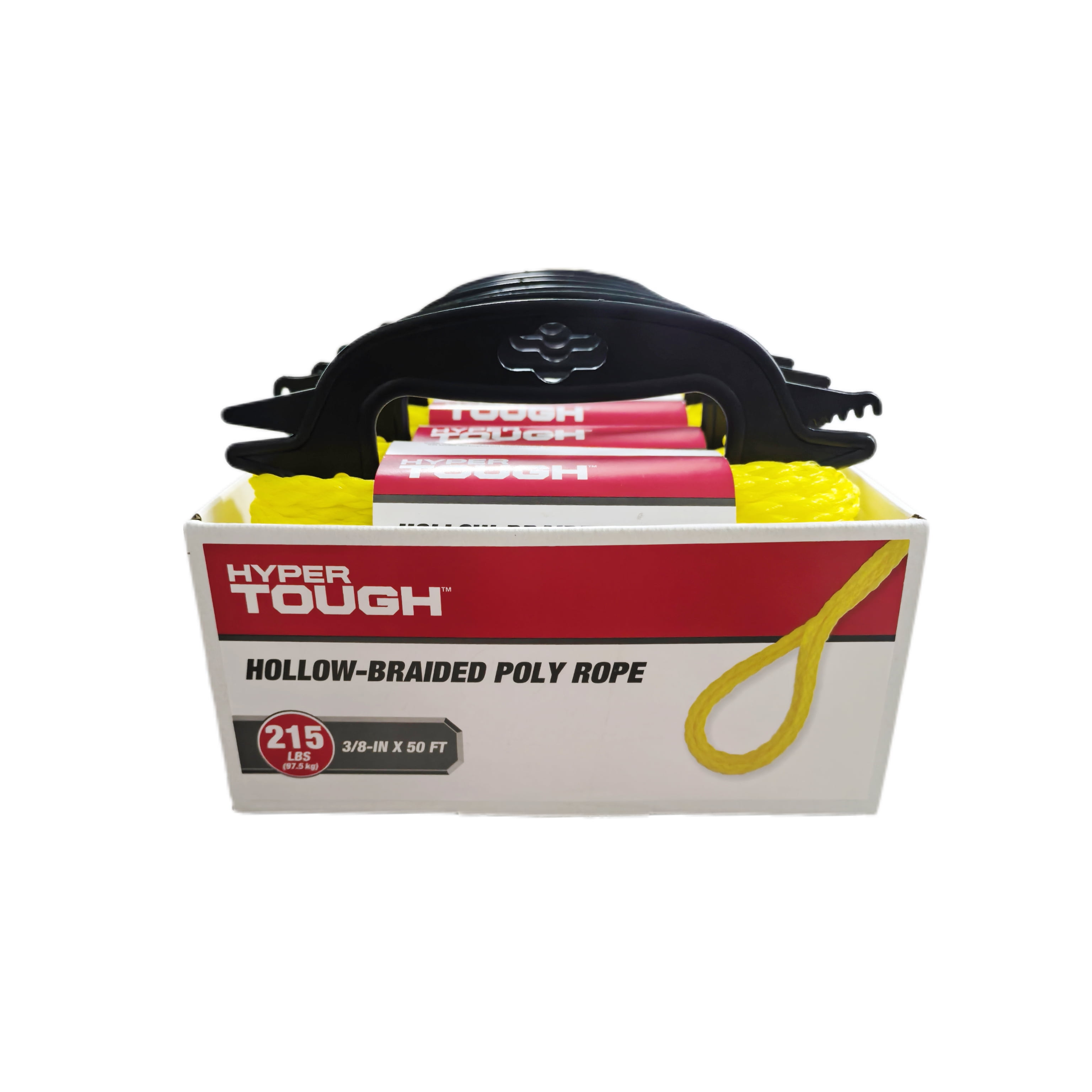 Hyper Tough 3/8 inch x 50 feet Yellow Polypropylene Hollow Braided Rope