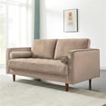 thumbnail image 4 of Jax Mid Century Modern Furniture Style Velvet Living Room Loveseat Sofa in Taupe, 4 of 5