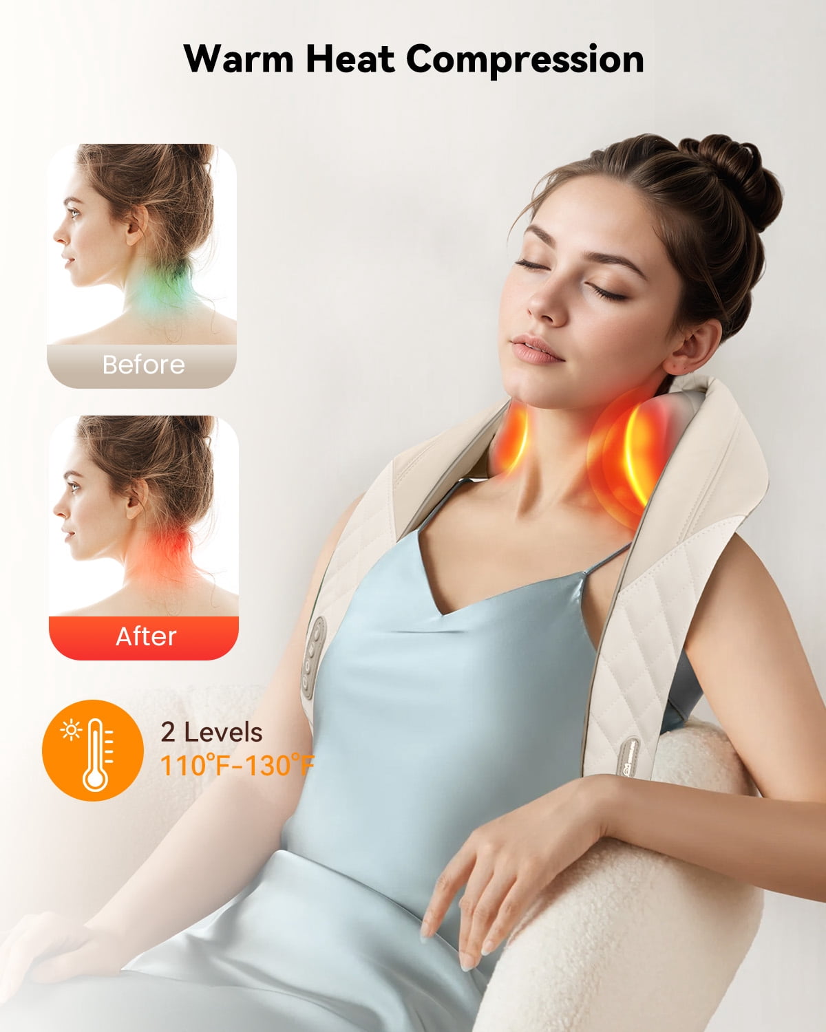 Shiatsu Neck Massager, Snailax Shoulder Neck Massager with Heat for Pain Relief Deep Tissue, Gifts