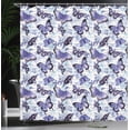 thumbnail image 4 of Ambesonne Romance Shower Curtain, Old Flowers Butterfly, 69"Wx70"L, Pale Blue Violet Black, 4 of 5