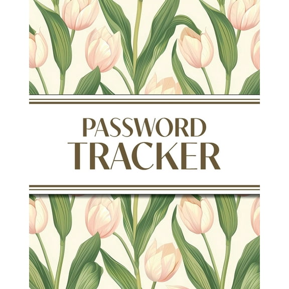 XL Large Print Password Tracker (Pink Tulips): 8"x10" 450  Alphabetical Password Logbook for Easy Organization, (Paperback)