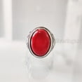 thumbnail image 2 of Coral Mans Ring, Natural Red Coral Ring, Unisex Ring, Silver Jewelry, 925 Silver Ring, Birthday Gift, Heavy Mens Ring, Arabic Design, Ottoman Style Ring, Christmas, Turkey Mens Signet Ring, 2 of 7