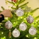 thumbnail image 5 of Juego de adornos para árboles de Navidad de 6 piezas Pelotas pintadas transparentes | Decoraciones navideñas inquebrantables de 8 cm | Esferas de decoración colgantes festivas | Diseño Único Pintado, 5 of 7