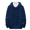 thumbnail image 2 of Donemore Men's Long Sleeve Hooded Drawstring Pocket Sweatshirt Jacket Solid Color Casual Fashion Versatile Minimalist Design, 2 of 6
