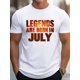 thumbnail image 1 of Camiseta de algodón puro G500 para hombre, con leyendas nacidas en julio, ajuste cómodo. Para adultos, hombres, mujeres, adolescentes, jóvenes., 1 of 4