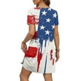 thumbnail image 2 of Red White Blue Dress, American Flag Casual T Shirt Dress With Pockets 4Th Of July V Neck Short Sleeve Boho Sundress Shoes For Women Halter Dresses Tie Dye Dresses (S, Light blue) ZMTing, 2 of 4