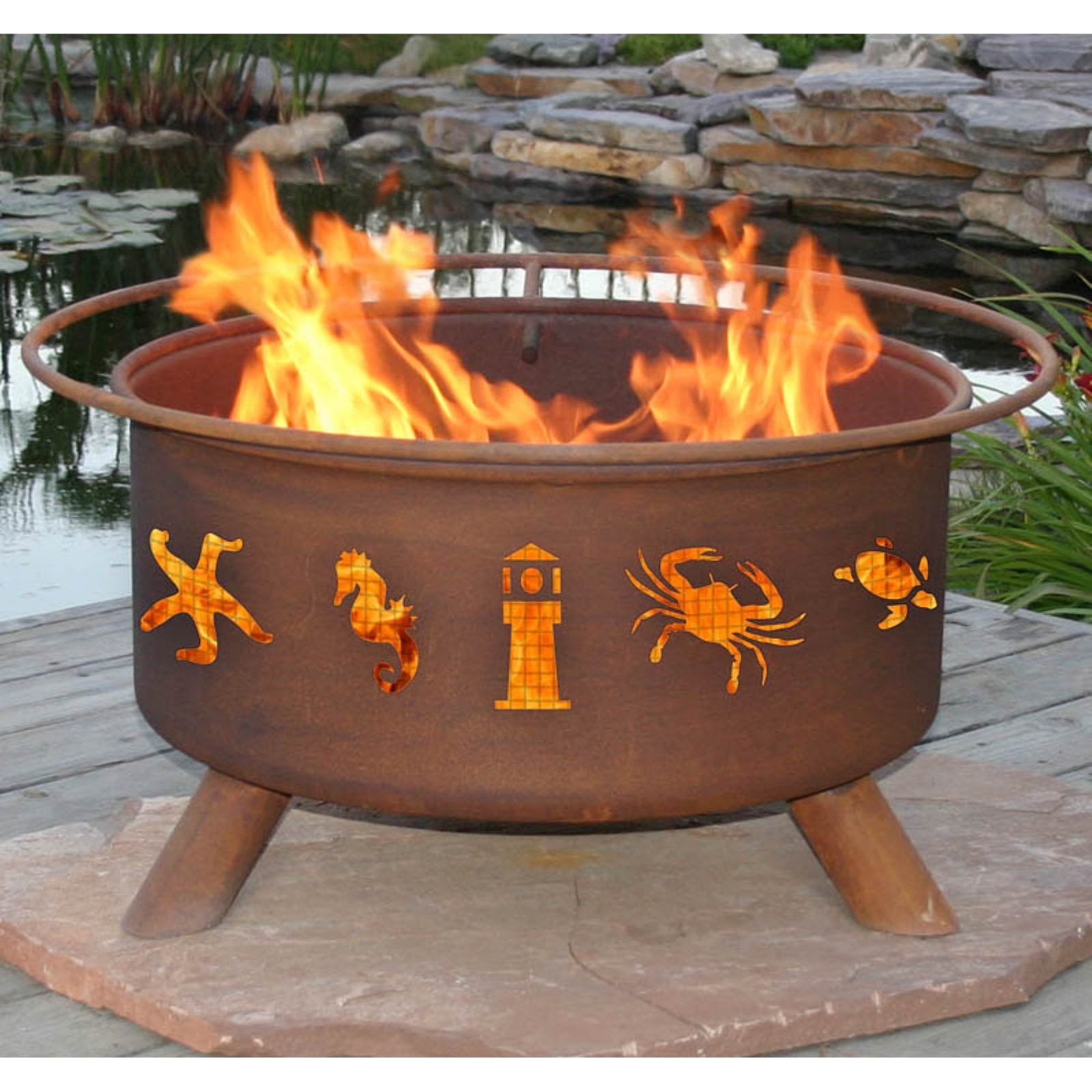 Patina Atlantic Coast 31 Diam Fire Pit With Grill And Free Cover