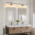 thumbnail image 3 of Black Bathroom Light Fixtures 32 inch Dimmable Metal Wall Sconce Fixtures Over Mirror LED Vanity Light Bar for Restroom Mirror 3000K Warm White Light, 3 of 8