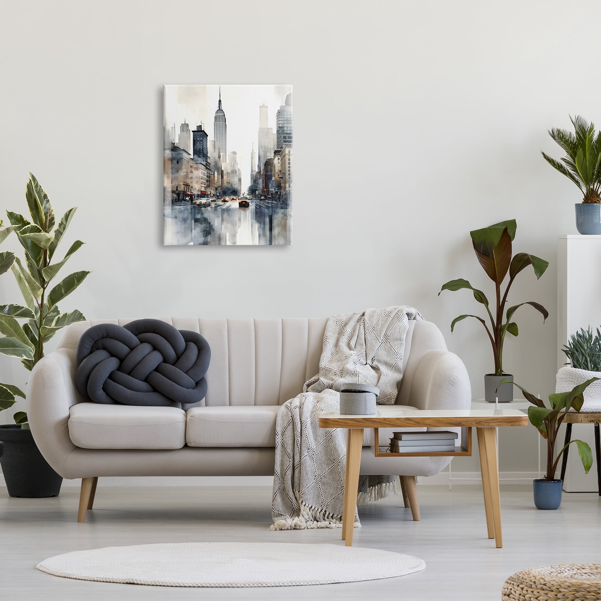 Stupell Industries New York Urban City Travel & Places Painting Gallery Wrapped Canvas Art Print Wall Art, 24 x 30