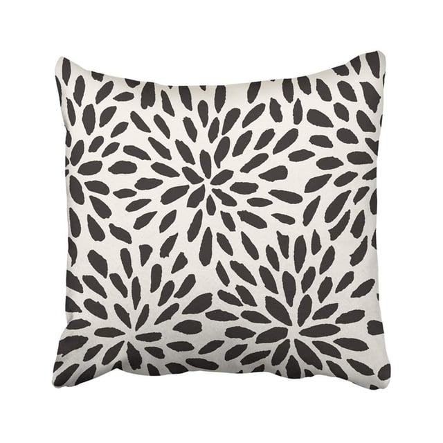 Funda de almohada Abstracta Floral ABPHQTO Negra Con Pinceladas 45x45 cm