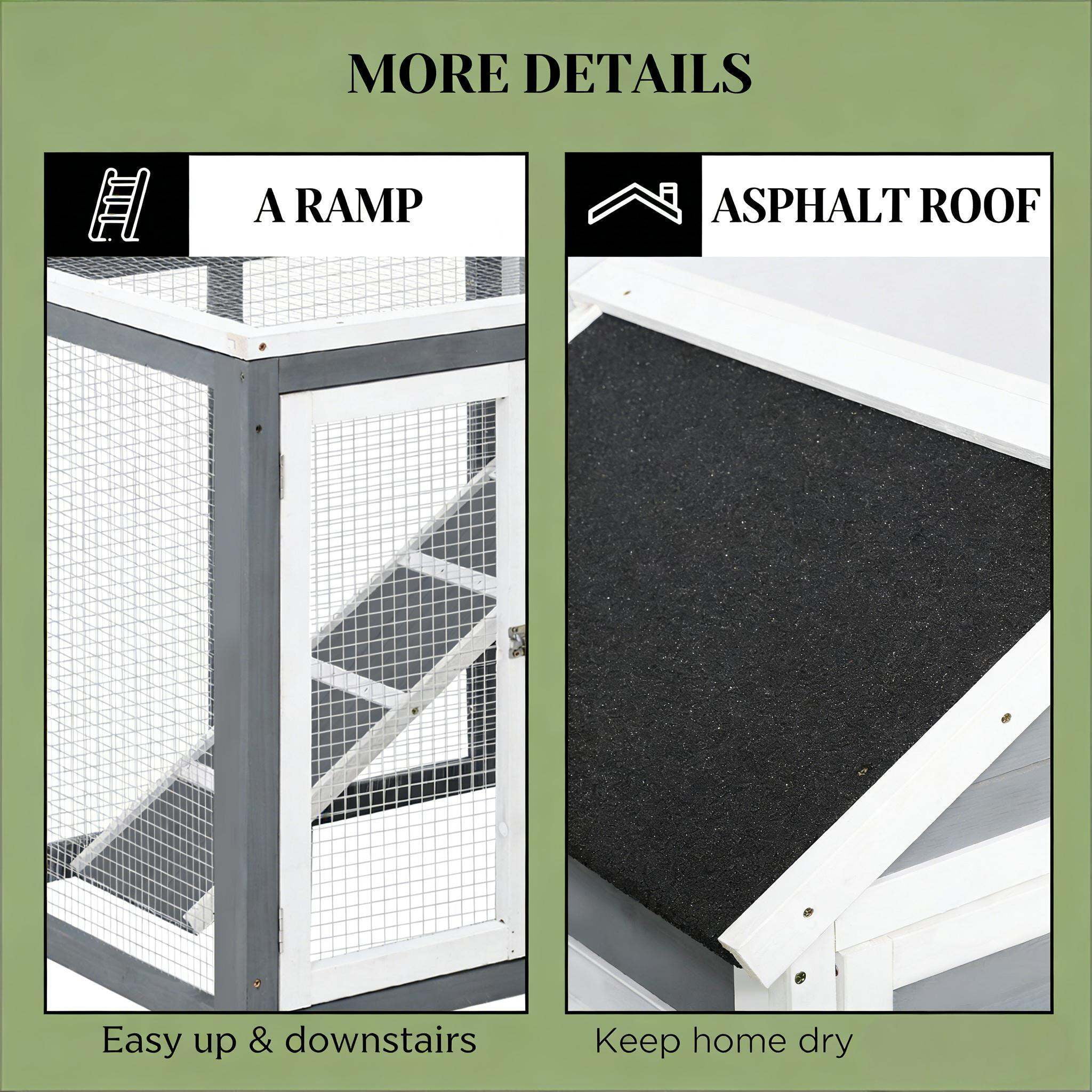 Dog Crate, Spacious Pet House,Weatherproof Wooden Rabbit Hutch, Gray,White Pet Playpen,Steel,Wood Chicken Coop, Pet Supplies Pens & Hutches