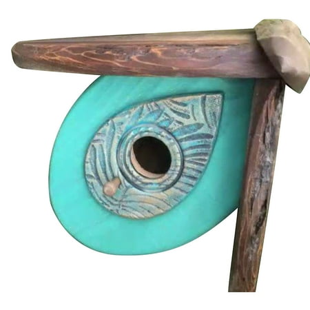 

Poseidon Creative Leaf Shape Bird House Beautiful Bright-colored Wood Bird Nest for Garden