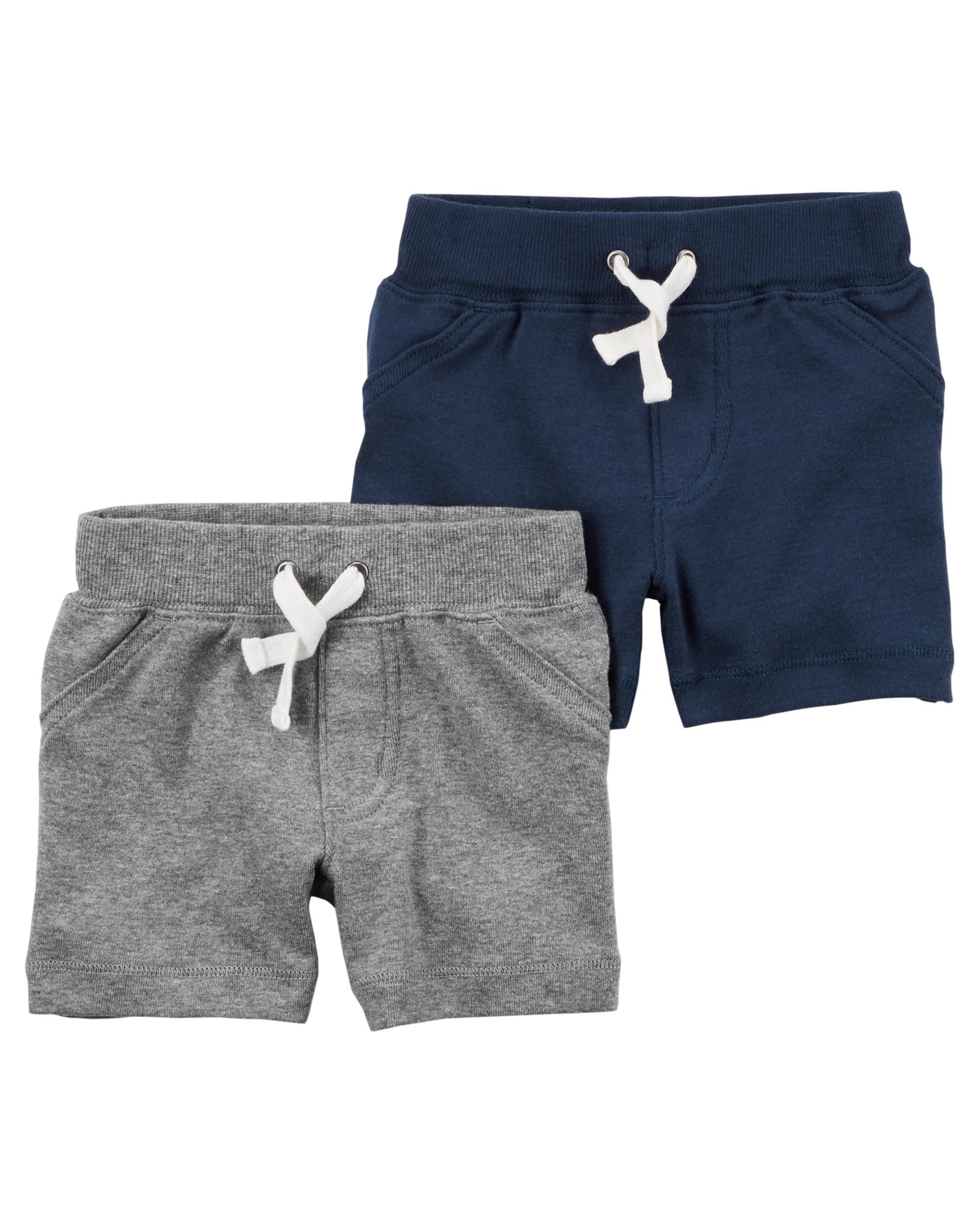 Carters Toddler Boys 2 Pack Pull-On French Terry Soft Shorts 