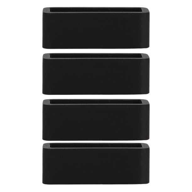 Hebilla de Seguridad para Cinturón de Reloj de Silicona de 4 piezas para, bandas negras, suave y transpirable, comodidad para el tiempo deportivo, ajuste perfecto para hombres y