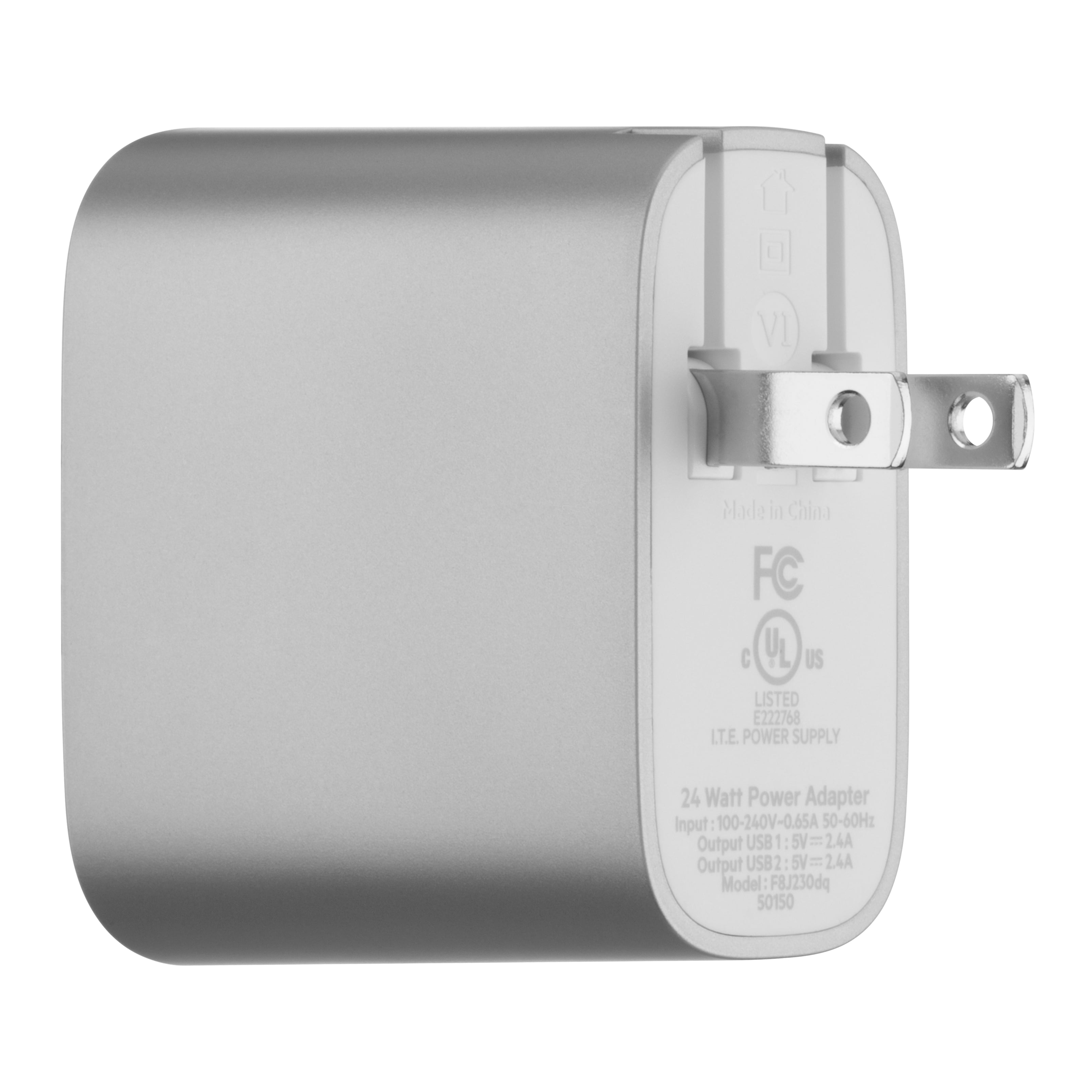 Studio by Belkin USB-C to USB-A Wall Charger | Charger + Cable | Silver
