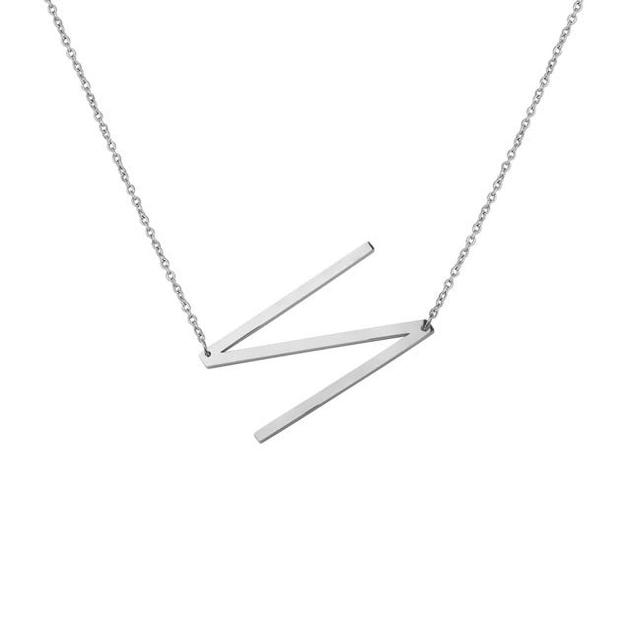 Personalized Initial Letter Necklace with Custom Engraving - Custom Initial Necklace - Oversized Letter Necklace - Sideways Initial Necklace for Women - Gift for Her - Jewelry Gift Set