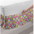 thumbnail image 2 of Tropical Bed Skirt, Exotic Cartoon Pattern with Leaf Banana Watermelon Hibiscus and Happy Flamingo, Elastic Bedskirt Dust Ruffle Wrap Around for Bedding Decor, 4 Sizes, Multicolor, by Ambesonne, 2 of 2