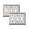 thumbnail image 1 of Placas de pared DEWENWILS de triple palanca, metal niquelado cepillado, 2 unidades, 1 of 7