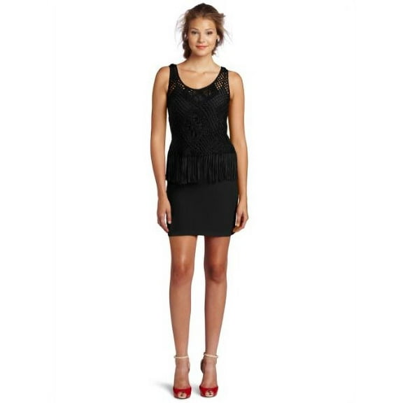 Cluny Women's Fringe Dress, Black, 14