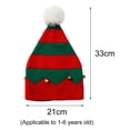 thumbnail image 5 of Opolski Hat Wavy Stripes Plush Ball Warm Contrast Colors Christmas Hat for Winter, 5 of 7