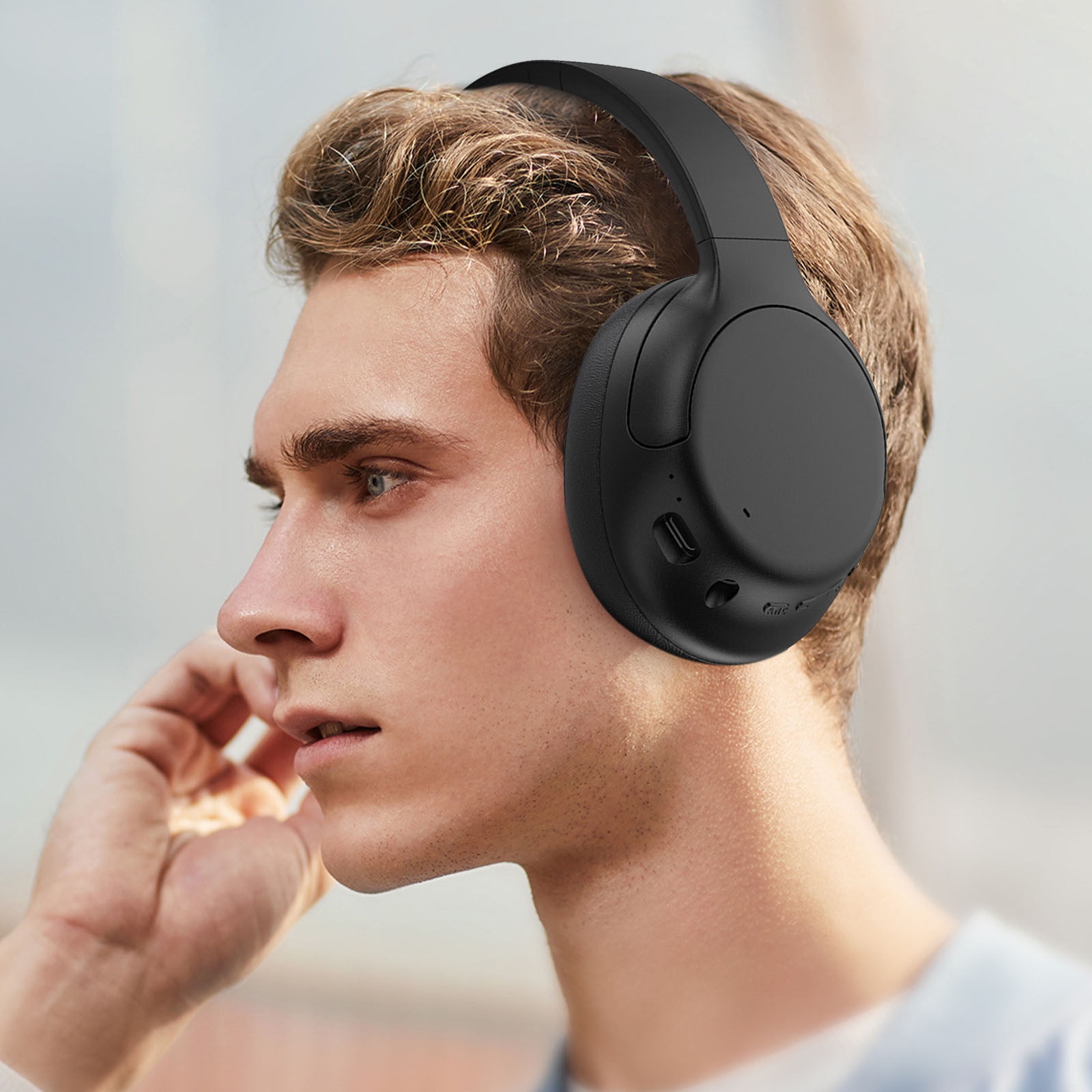 Wireless Headset, Wireless Headphones with Mic(AI Noise Cancelling), 65 Hrs Working Time with USB Dongle, Wireless Headset with Mic for Work from Home/Computer/Laptop/PC/iPhone/Android,Black
