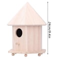 thumbnail image 3 of Nichoir à oiseaux en bois avec support pour décoration de jardin et terrasse, 3 of 4