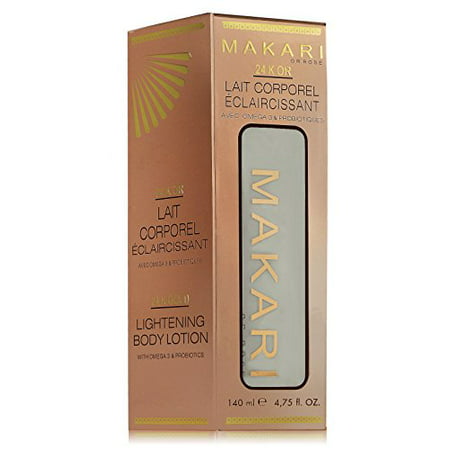 Makari 24K Gold beauty Milk - Lightening Body lotion with omega 3 & Probiotics - Great for Anti Aging, Lightening, Stretch Marks, and removes