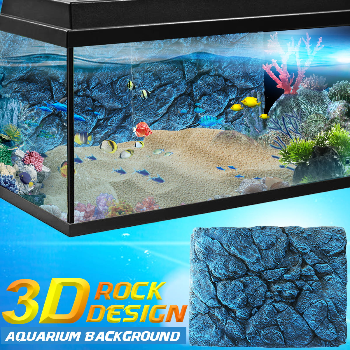 3d Pu Rock Stone Aquarium Background Backdrop For Fish Tank Decoration Walmart Com Walmart Com