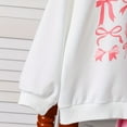 thumbnail image 5 of Owordtank Toddler Baby Girl Fall Winter Outfits Long Sleeve Cute Bow Crewneck Sweatshirt + Pants Set Infant Clothes, 5 of 8