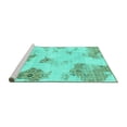 thumbnail image 2 of Ahgly Company Machine Washable Indoor Rectangle Abstract Turquoise Blue Modern Area Rugs, 5' x 7', 2 of 4