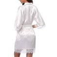 thumbnail image 3 of Women Robe Lace Stitching Sexy Half Sleeve Pajamas Emulation Silk Nightgown, 3 of 3