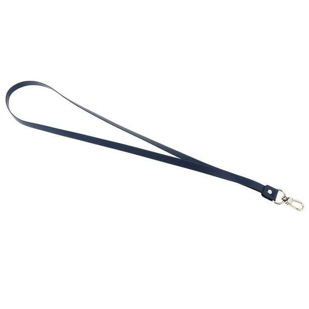 Cordón para el cuello para escuela, negocios, clip de metal, tarjetero de identificación, cuero sintético Azul