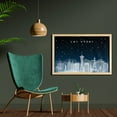 thumbnail image 2 of Las Vegas Wall Art with Frame, Winter Night Themed Nevada Casino City Skyscraper Silhouettes and Snows, Printed Fabric Poster for Bathroom Living Room, 35" x 23", Night Blue Pale Grey, by Ambesonne, 2 of 2