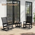 thumbnail image 3 of SERWALL Oversized Outdoor Rocking Chair with Footrest for Adults, HDPE All Weather Patio Rocker for Porch, Garden, Lawn, Black, 3 of 10