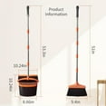 thumbnail image 5 of Broom and Dustpan Set for Home Long Handle (51" Length) Extendable Standing Dust Pan for Indoor Lobby Office Kitchen Cleaning (Black and Orange), 5 of 11