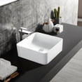 thumbnail image 2 of Lavabo de ceramica cuadrado sin rebosadero sobre cubierta marca Gravita, 2 of 5
