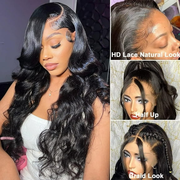 TopLLC Wigs Front Lace Wigs Hair Pre Plucked Wigs Hair Glueless Wigs Human Hair For Black Women Brazilian Wig 65cm Mid split toupee