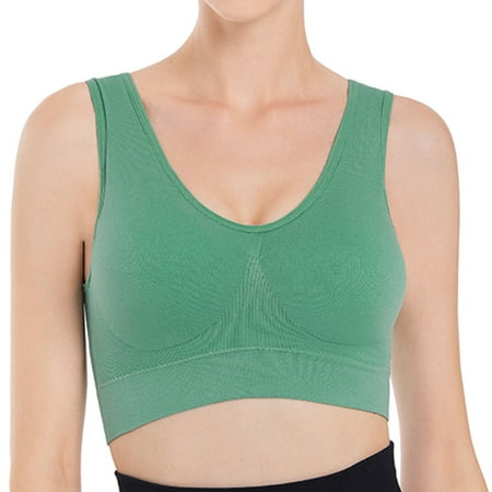 Clearance! Weikingp Bras for Women Women Soft Compression Full Supportive High Impact Yoga Sports Bra Plus Size Fitness Bra Bralettes for Women Plus Size Lingerie Green S