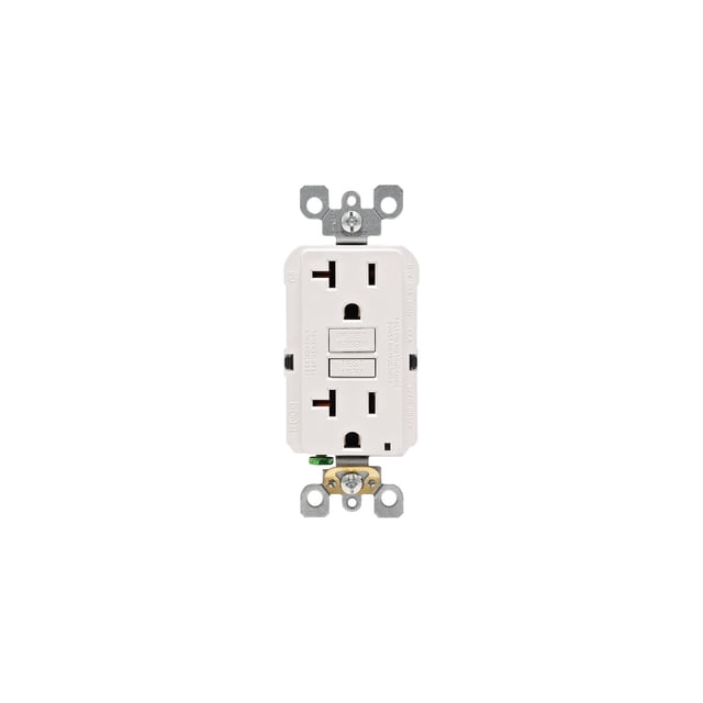 Toma eléctrica Leviton R02-GFNT2-0KW Duplex 20A Blanca