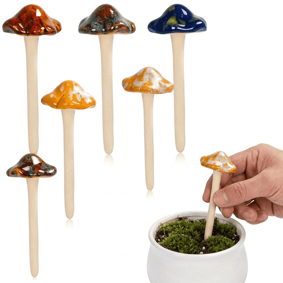 Ceramic Mushrooms for Garden, Mushroom Decor, Whimsical Garden Decor, Flower Bed Decor, Outdoor Garden Decor, Mushroom Garden Decor, Garden Fairy Decor for Outside, Plant Decorations