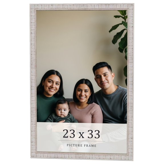 23x33 Frame White Real Wood Picture Frame Width 0.75 inches | Interior Frame Depth 0.5 inches |