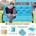 thumbnail image 2 of Replacement Cushions for Swing, Waterproof Porch Swing Cushion, 2-3 Seat Outdoor Bench Cushion with Backrest for Patio Furniture Garden Porch Loveseat Glider Pad (Sky Blue 40*40in), 2 of 7